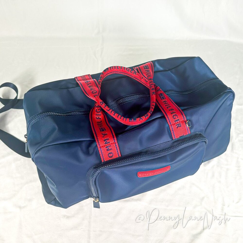 Tommy Hilfiger Neoprene Gym Weekend Duffel Bag Blue - Picture 4 of 16